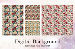 Flower Pattern Background Wallpaper Digital Paper_15 Product Image 1