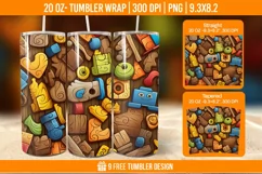 Children Toys Tumbler Wrap Designs, Sublimation Wrap Product Image 1