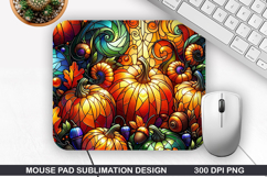 Pumpkin Mouse Pad Sublimation, Halloween Mouse Pad PNG Product Image 1