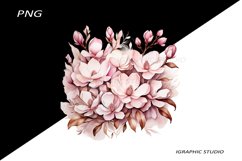 Watercolor Pink Magnolia Clipart Product Image 1