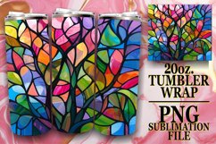 Sublimation Wrap: Stained Glass Tree 20oz Product Image 1