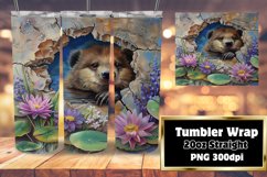 Flower and Animals Tumbler Wrap: 3D Wall Hole Art Product Image 1