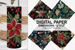 Christmas Embroidery Seamless Digital Paper Product Image 1