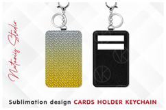 2 Diamond Metal Plate Patterns - Cards Holder Keychain. Product Image 2