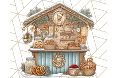 Cozy Christmas Market Stall Clipart PNG, Holiday Art Png Product Image 3