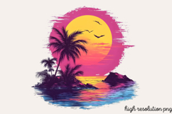 Pink Summer Sublimation Clipart PNG Product Image 1