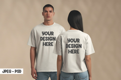 T-Shirt Mockup with Couple Back and Front View Product Image 1