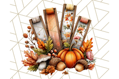 Autumn Library Clipart PNG, Cozy Fall Book Art Product Image 3
