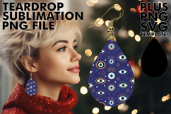 Dazzling Teardrop Earrings Art PNG, Funky Pattern Product Image 1