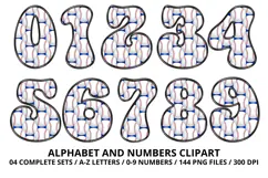 Baseball Sport Alphabet png clipart, baseball letters doodle Product Image 5