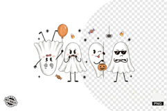 Cartoonish Halloween Ghosts PNG Product Image 1