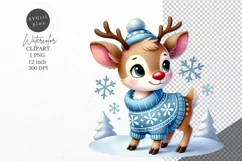 Christmas clipart, Reindeer clipart, Winter clipart Product Image 1