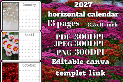 2027 horizontal Calendar with images 2 Product Image 3