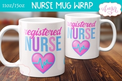Registered Nurse Mug Wrap for Sublimation | Nurse mug PNG Product Image 1