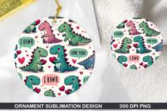 Dinosaur Stained Glass Ornament PNG, Digital Download File Product Image 1
