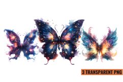 Watercolor Magic Butterflies Clipart, PNG Product Image 1