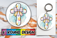 Whimsical Round Designs for Gifts PNG, Cross and Bow Product Image 1