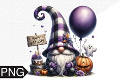 Halloween Gnome Sublimation, Birthday Gnome Clipart PNG Product Image 1