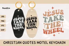 Christian Quote Motel Keychain SVG | Jesus Take The Wheel Product Image 1