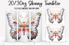 Bejeweled Butterfly Tumbler Design - Sublimation PNG Design Product Image 1
