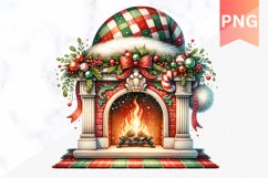 Christmas Fireplace- Clipart PNG Design Product Image 1