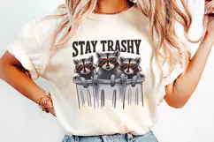 Stay Trashy SVG Design | Quotes| Raccoon Svg Product Image 4