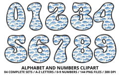 Summer Alphabet &amp; Numbers PNG Clipart Doodle Letters 300 DPI Product Image 5