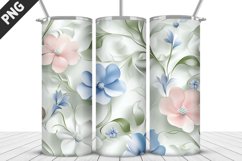 3D Flowers Tumbler Wrap | Sublimation Design | Tumble PNG Product Image 3