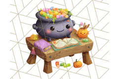 Halloween Costume Parade Clipart PNG with Monsters Clip Art Product Image 3