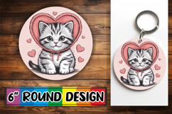 Bright Moments Round Design PNG, Cat Valentin's Day Product Image 1