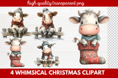 4 Whimsical Christmas Clipart | Cute Holiday PNG Set Product Image 1