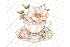 Pastel Tea Clip Art PNG with Sweets and Floral Accents Png Product Image 3