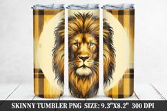 Lion Skinny Tumbler 20oz Wrap Design, Animal Tumbler Wrap Product Image 1