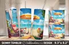 Summer 20 oz Skinny Tumbler Sublimation Designs Product Image 6