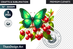 Vibrant Butterfly with Fruit PNG, Tropical Summer Clipart Product Image 1