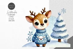 Christmas clipart, Reindeer clipart, Winter clipart Product Image 1