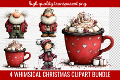 4 Whimsical Christmas Clipart | Cute Festive Holiday PNG Product Image 1