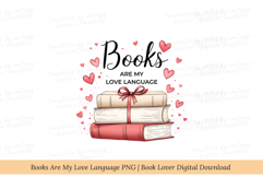 Books Are My Love Language PNG | Book Lover Digital Download Product Image 2