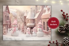 3D Christmas Cutting Board Design - 3D Winter Village PNG Product Image 1