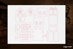 Christmas House Gift Box SVG | Laser Cut | Glowforge Product Image 3
