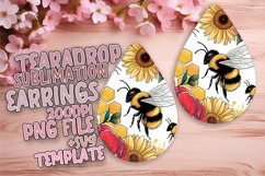 Fresh Teardrop Earrings Design PNG , Bee Product Image 1