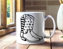 Cowboy boots cricut, America boots patriotic USA svg, png Product Image 6