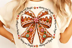 Merry and Bright PNG, Christmas Bow PNG, Funny Christmas PNG Product Image 2