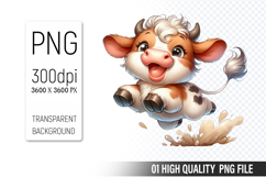 Cow Clipart PNG, Farm Animals Clipart, Rustic Farm Art Product Image 1