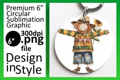 Keychain Halloween Scarecrow Round Design Product Image 1