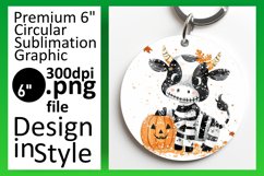 Halloween Cow Round Design with Watercolor Art Product Image 1