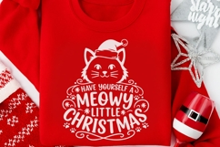 Have Yourself A Meowy Little Christmas Svg, Cat Lover Svg. Product Image 4