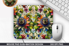 Mouse Pad Sublimation, Summer Flower Mouse Pad PNG Design Product Image 1