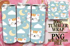 Bright Sublimation 20oz tumbler wrap, Funny Cat Product Image 1