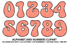 Summer Alphabet & Numbers PNG Clipart Doodle Letters 300 DPI Product Image 5